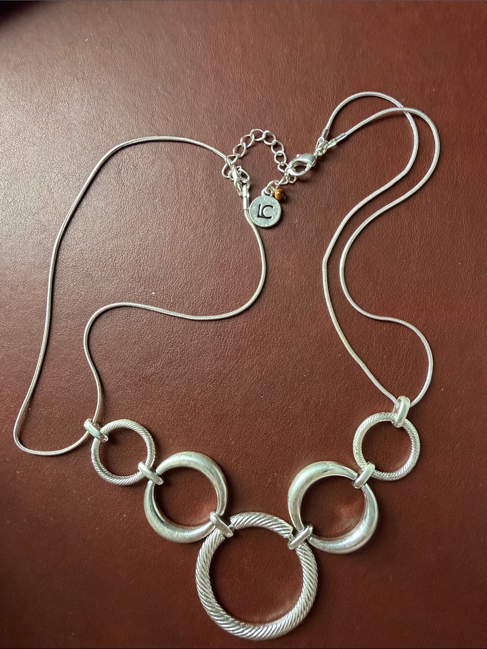 Liz Claiborne Silver Linked Circle Necklace